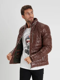 Caproni - Doudoune cuir homme