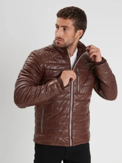Caproni - Doudoune cuir homme