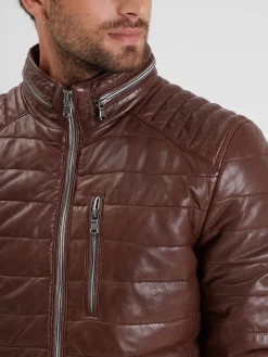 Caproni - Doudoune cuir homme