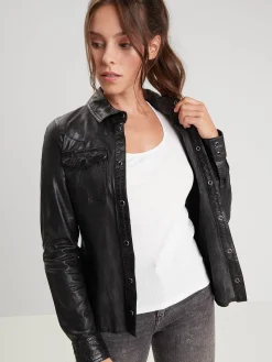 Cecilia - Chemise cuir femme