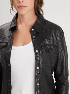 Cecilia - Chemise cuir femme