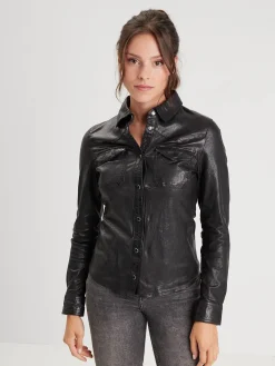 Cecilia - Chemise cuir femme