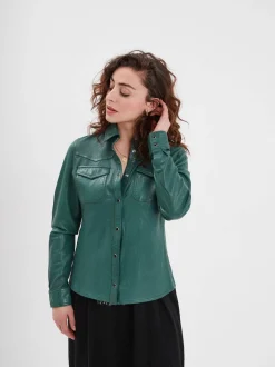 Cecilia - Chemise cuir femme