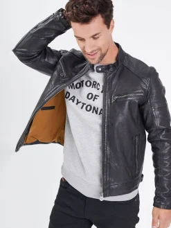 Collins - Blouson cuir homme