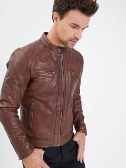 Collins - Blouson cuir homme