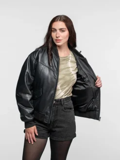 Courtney - Bomber cuir oversize femme