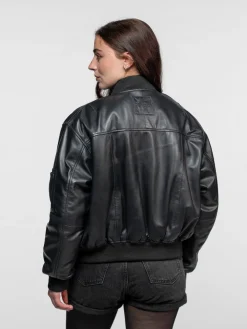 Courtney - Bomber cuir oversize femme