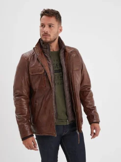 Crowell - Veste vintage cuir homme
