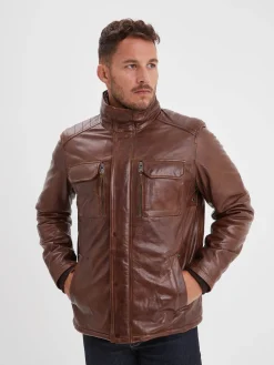 Crowell - Veste vintage cuir homme