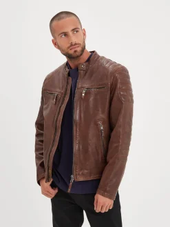 Cruces - Blouson motard cuir homme