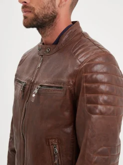 Cruces - Blouson motard cuir homme