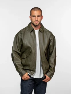 Dekalb - Veste en cuir oversize