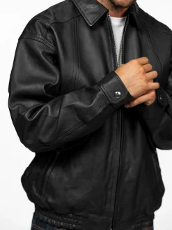 Dekalb - Veste en cuir oversize