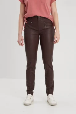 Dina - Pantalon stretch cuir femme