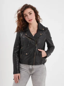 Dudley - Blouson cuir femme