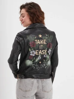 Dudley - Blouson cuir femme