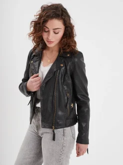 Dudley - Blouson cuir femme