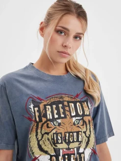 Eleanor - T-shirt tigre rock femme