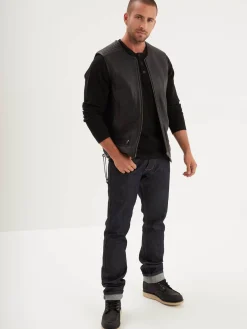 Free chapter - Gilet biker cuir homme