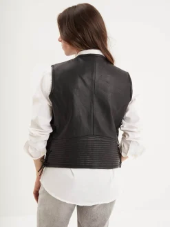 Free chapter - Gilet biker cuir femme