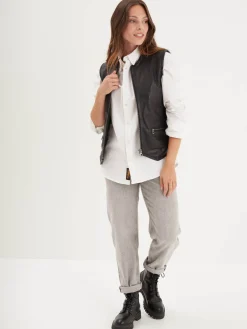 Free chapter - Gilet biker cuir femme