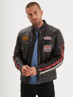 Gasly - Blouson cuir motard