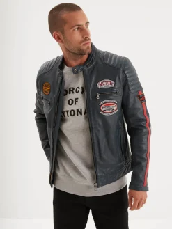 Gasly - Blouson cuir motard