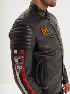 Gasly - Blouson cuir motard