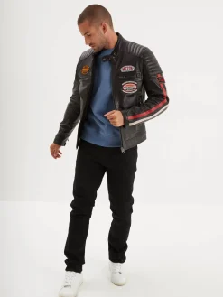 Gasly - Blouson cuir motard