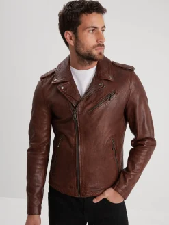 Golberg - Blouson biker cuir homme