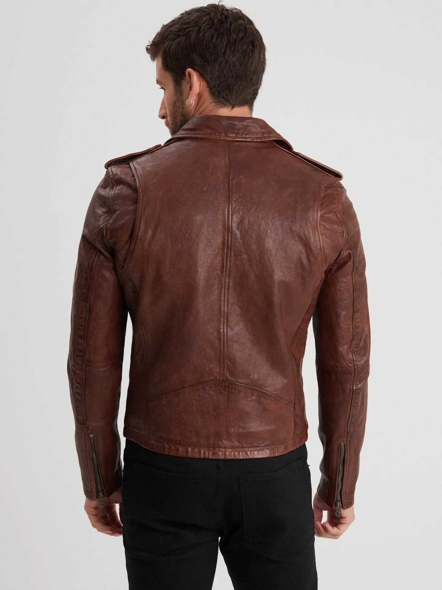 Golberg - Blouson biker cuir homme