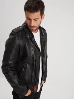 Golberg - Blouson biker cuir homme