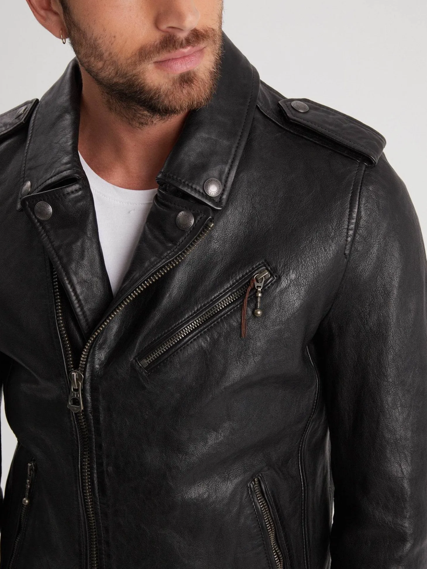 Golberg - Blouson biker cuir homme