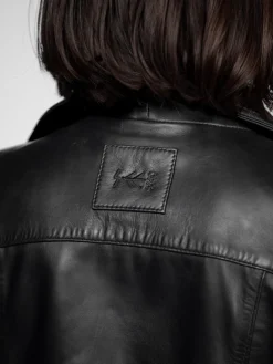 Haven - Blouson biker cuir femme