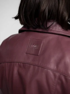 Haven - Blouson biker cuir femme