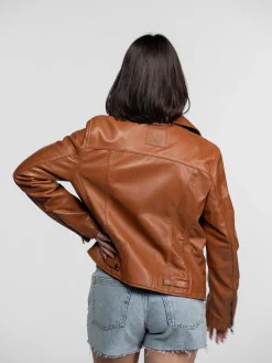 Haven - Blouson biker cuir femme