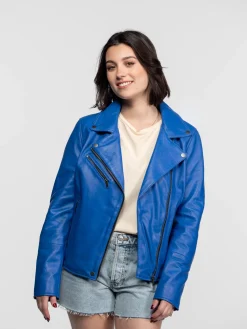 Haven - Blouson biker cuir femme