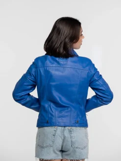 Haven - Blouson biker cuir femme