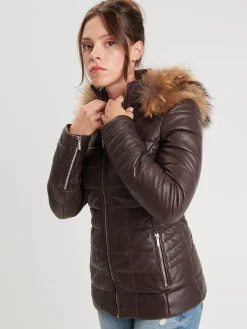 Helena - Doudoune cuir femme