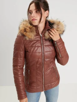 Helena - Doudoune cuir femme
