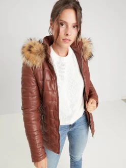Helena - Doudoune cuir femme