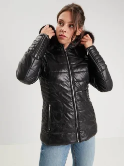 Helena fur - Doudoune cuir femme