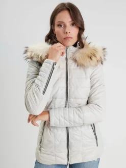 Helena fur - Doudoune cuir femme