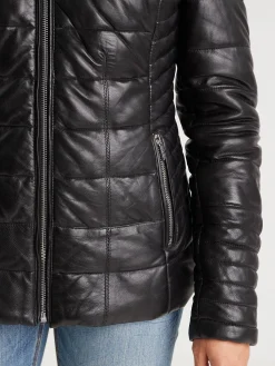 Helena fur - Doudoune cuir femme