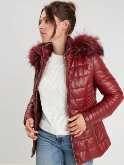 Helena fur - Doudoune cuir femme
