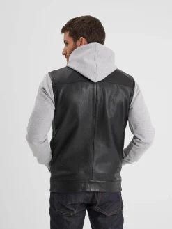 Hot road - Gilet biker cuir homme