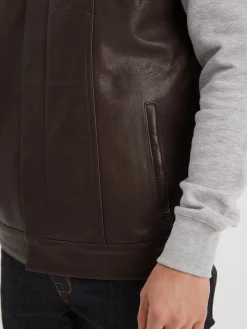 Hot road - Gilet biker cuir homme