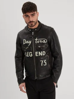 Houghton - Blouson cuir vintage homme
