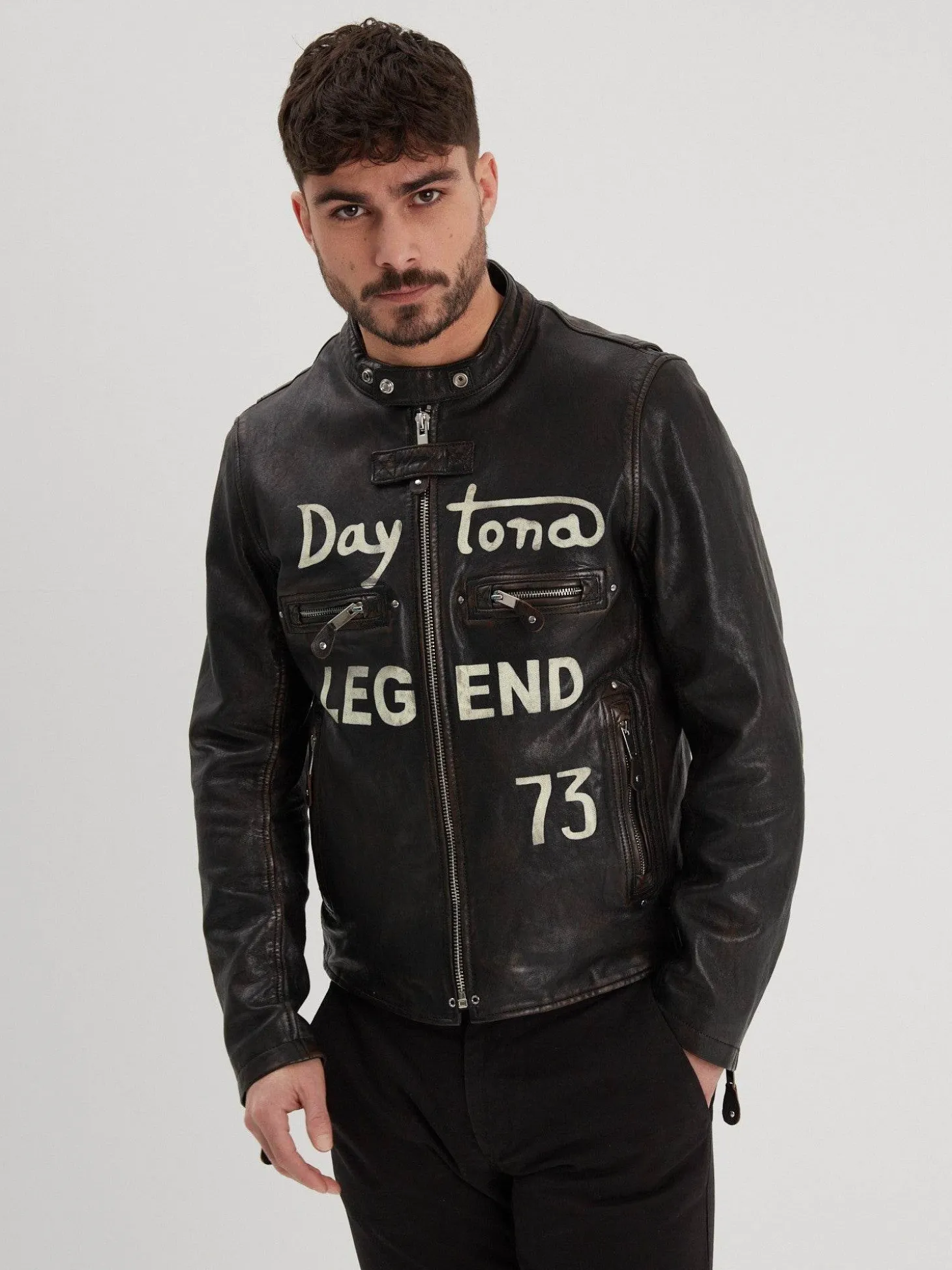 Houghton - Blouson cuir vintage homme