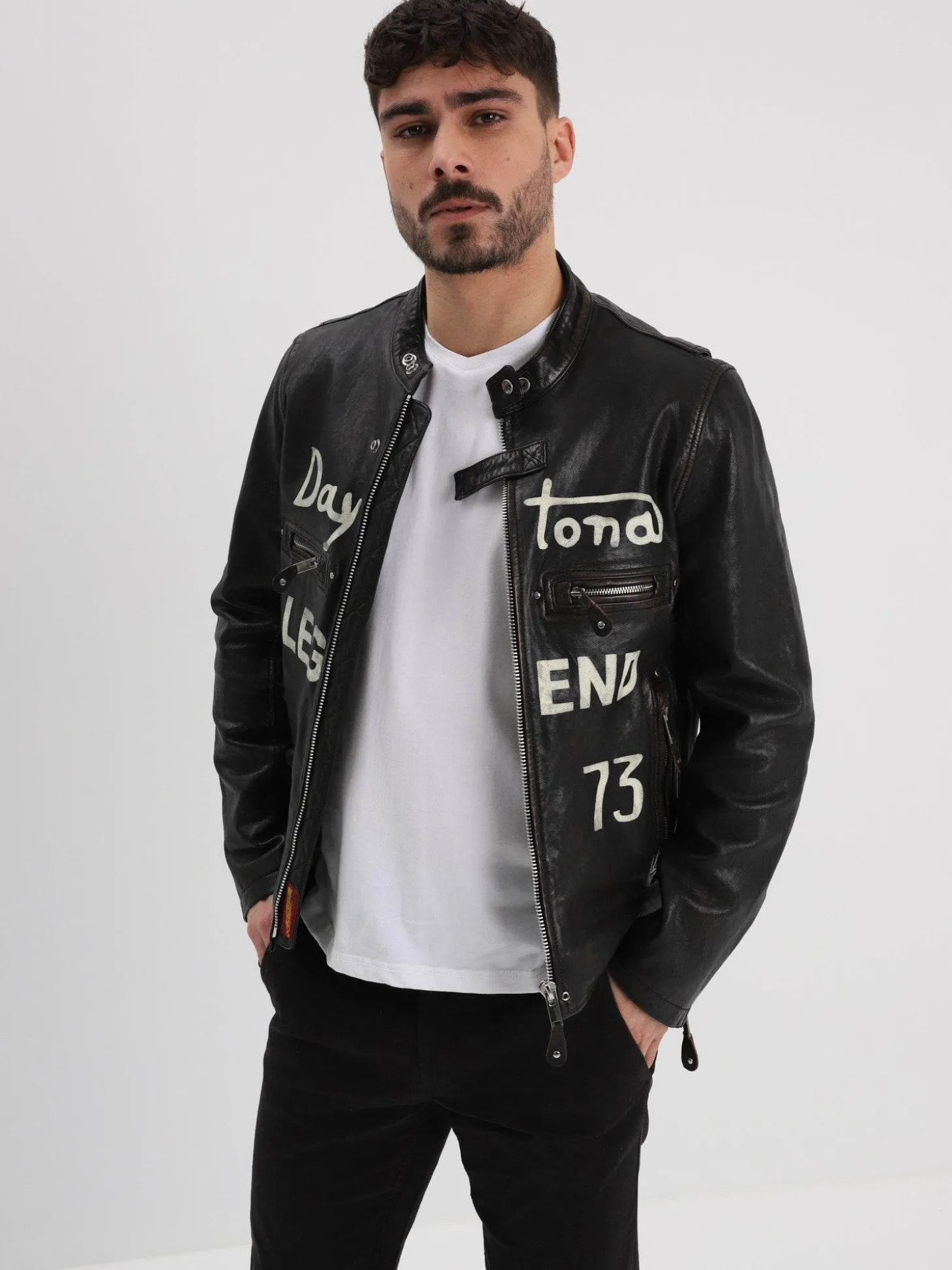 Houghton - Blouson cuir vintage homme